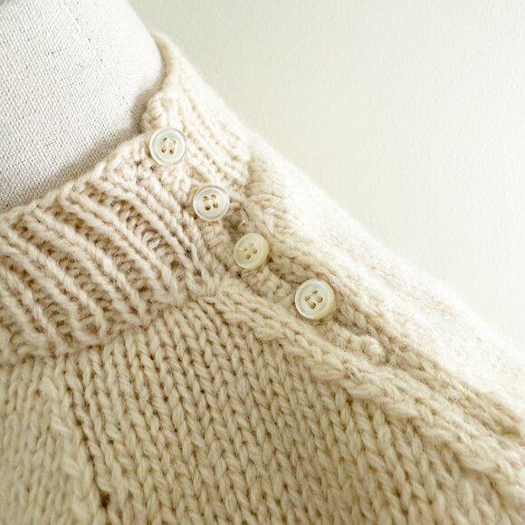 Vintage Adrienne Vittadini	Cream Shetland Wool Sweater Women's Size XS EUC - Picture 6 of 9